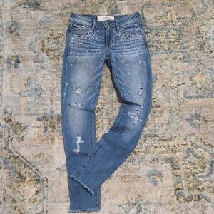 Abercrombie & Fitch Rhinestone Distressed Skinny Jeans | Size 2